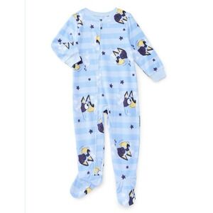 Bluey Toddler Boy's Fleece Footed Character Fleece Pajama Sleeper 4T NWT